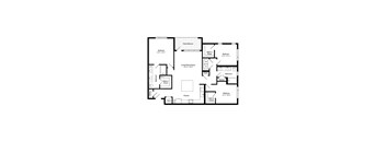 A black and white image of a house floor plan.