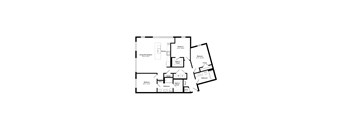 A black and white image of a house floor plan.