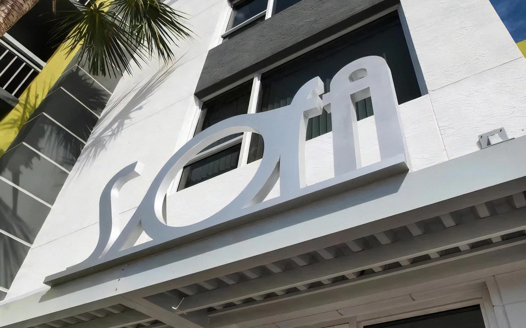 South of Atlantic Modern Logo Displayed Above Entry Canopy