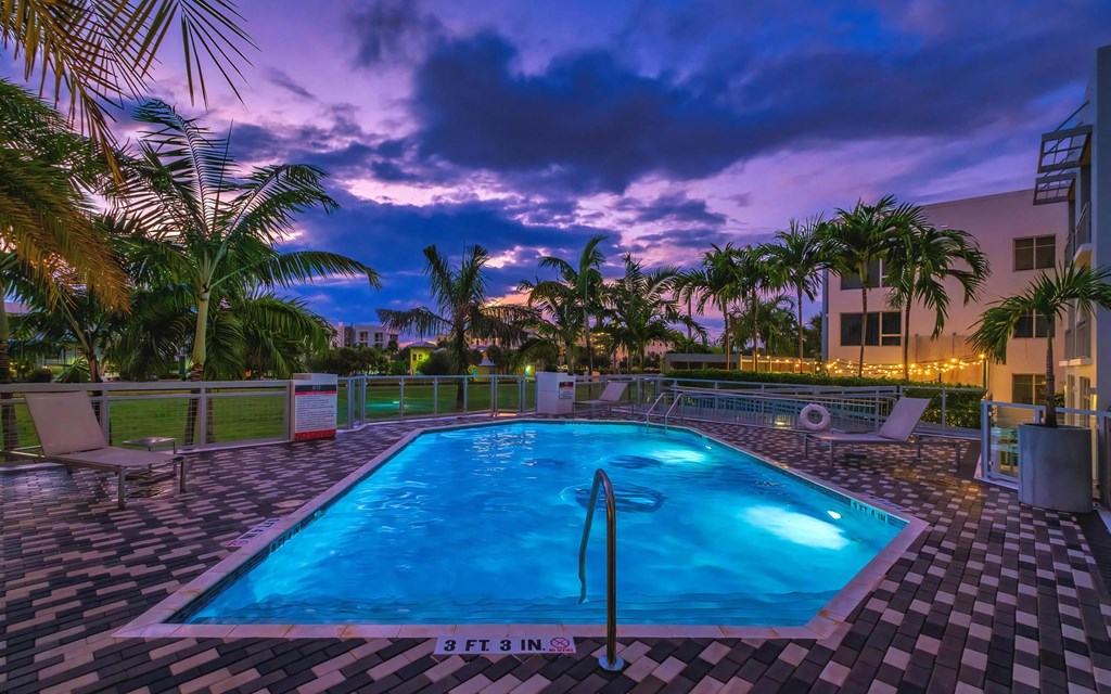 South of Atlantic Pool Illuminated at Dusk with Serene Setting