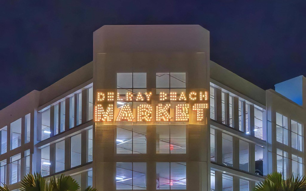 Local Market Destination with Bold Lit Sign Close to South of Atlantic
