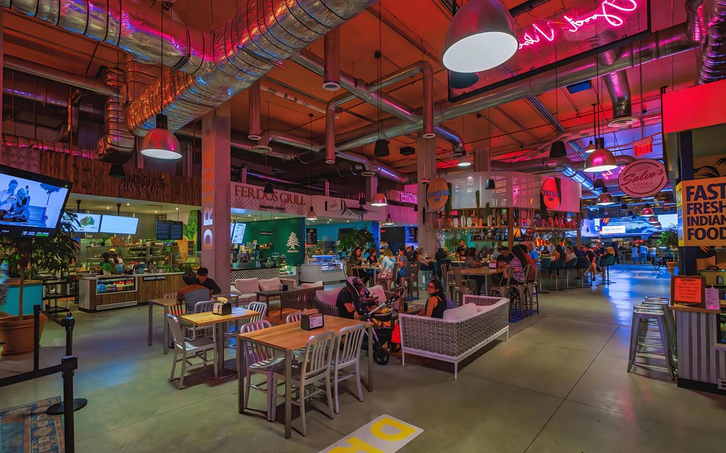 Indoor Market-Style Food Hall with Local Vendors Near South of Atlantic