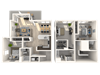 T2.1 Townhome T2.1 Townhome 3 Beds 2 Baths Floor Plan