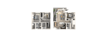 T3.1  Townhome  3 Beds 3 Baths Floor Plan