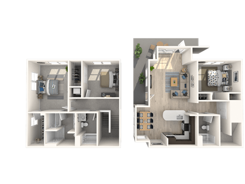 T3.1  Townhome  3 Beds 3 Baths Floor Plan
