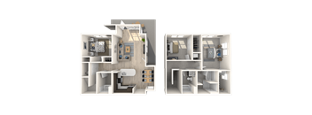 T3  Townhome  3 Beds 3 Baths Floor Plan