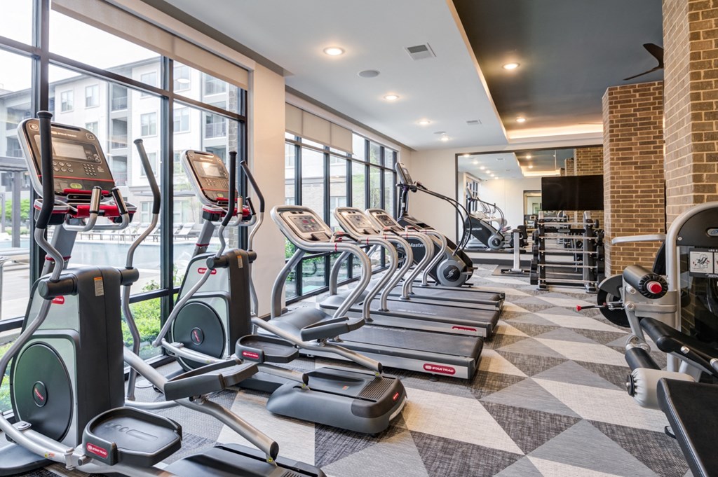 cardio equipment in the gym at the belgard apartments