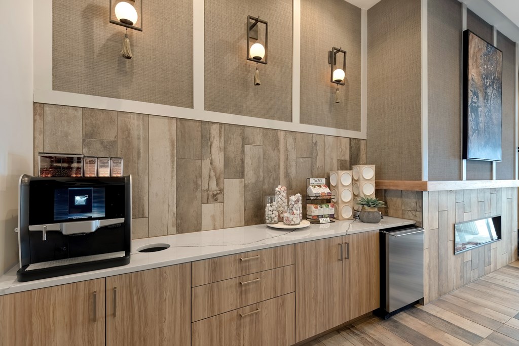 Resident Coffee Bar with Self-Serve Espresso Machine and Tea Station