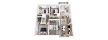 a 3 bedroom192 sq ft floor plan