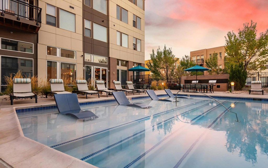 Swimming Pool with In Water Loungers