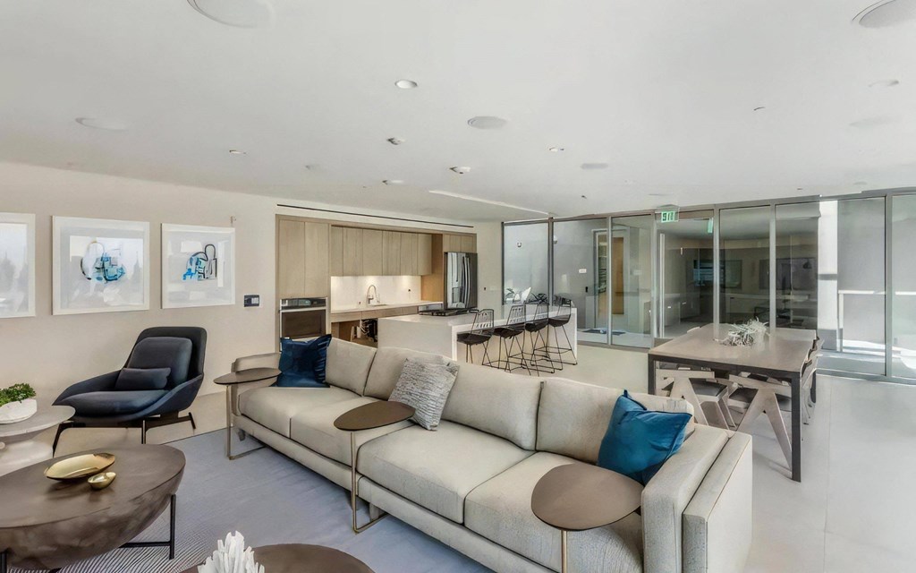 Lounge with Kitchen and Bar Seating