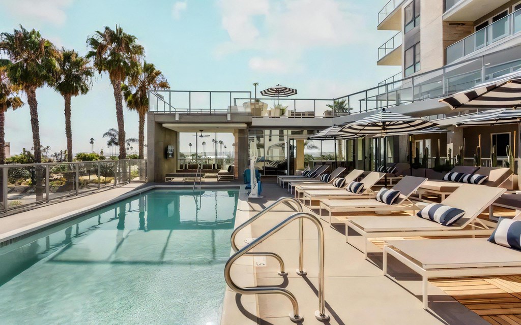 Swimming Pool with Chaise Loungers