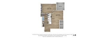 one bedroom one bath 1073 SF