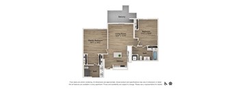a floor plan of a home with a wood floor