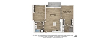 2 bedroom 2 bath 1317 SF