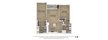 two bedroom two bath 1389 SF