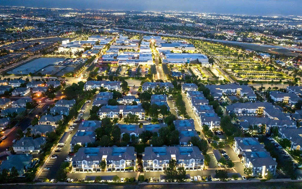 Evening View of Apartment Complex