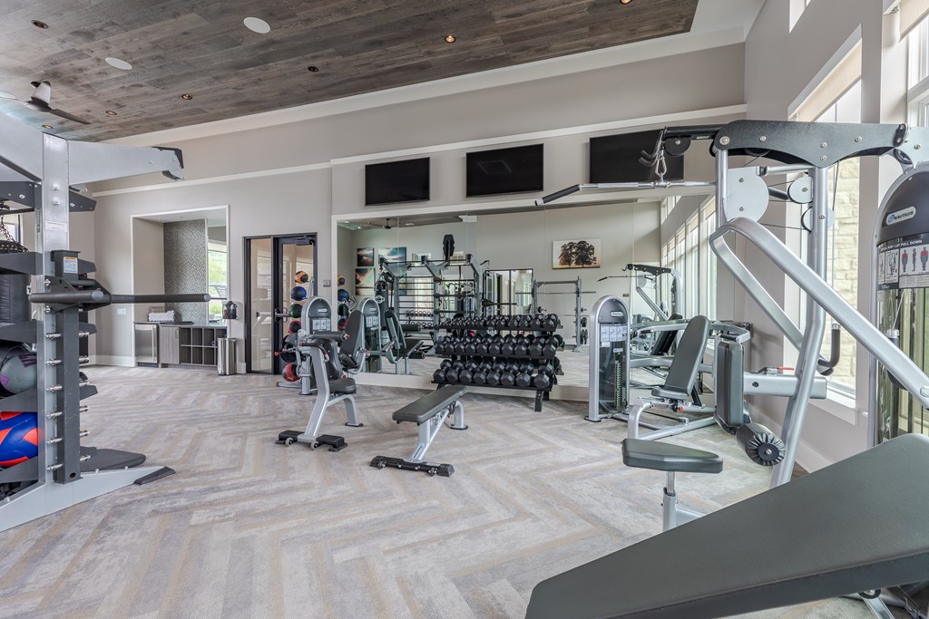 Full Fitness Center With Weights And Cardio Machines