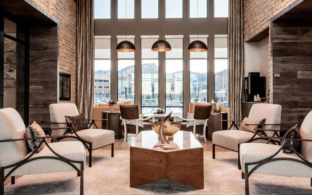 Contemporary Lounge with Patio Views