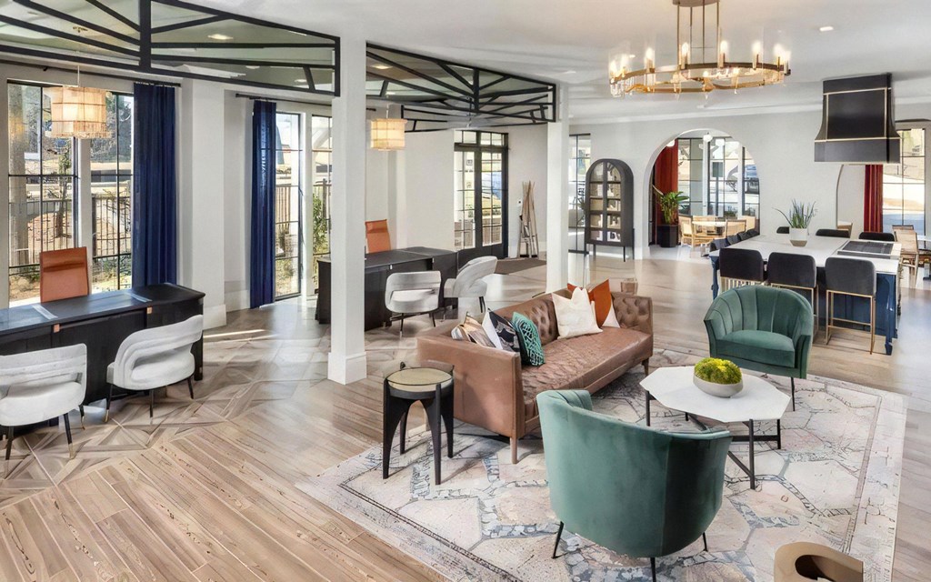 Broadstone Upper Westside Community Lobby Modern Welcome Lobby with Gathering Spaces