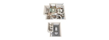 Floor plan A0, The Pine Island, a Studio 696 SF apartment in St. Petersburg, FL