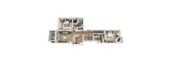 Floor plan B3, The Venice, a 2-bed, 2-bath 1,132 SF in St. Petersburg, FL