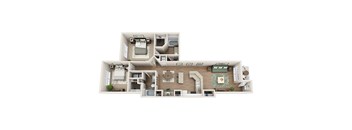 Floor plan B6, The Captiva, a 2-bed, 2-bath 1,176 SF apartment in St. Petersburg, FL