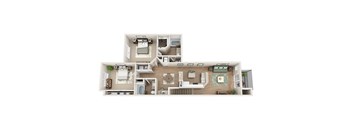 Floor plan B8, The Jupiter, a 2-bed, 2-bath 1,260 SF apartment in St. Petersburg, FL
