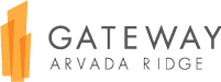 A logo with the text "Gateway Arvada Ridge" in white on a green background.