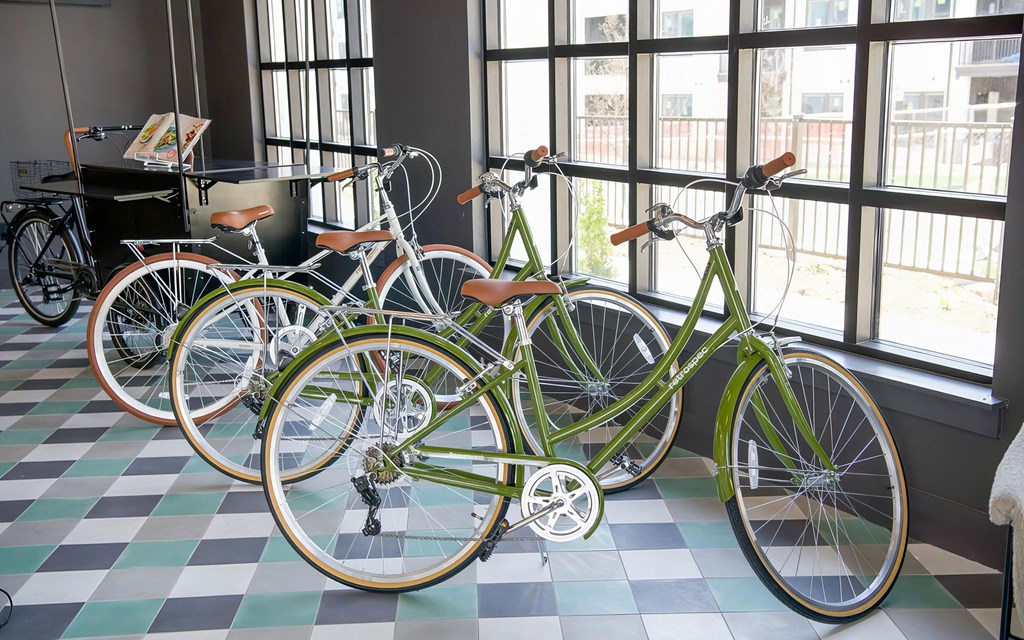 Convenient indoor bike storage at Novel Cary