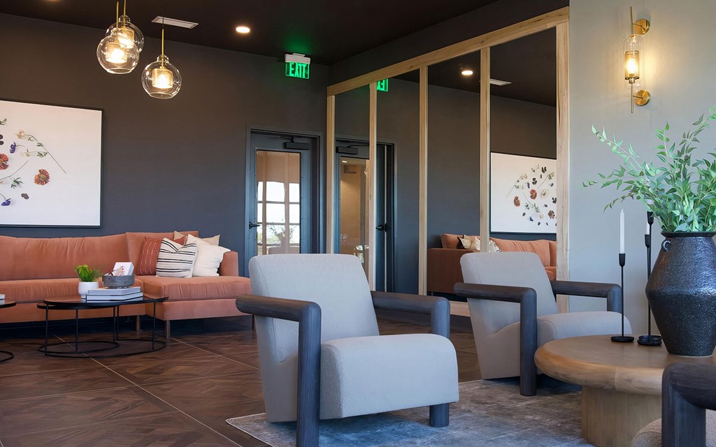 Cozy seating and mood lighting for intimate conversation or drinks at Novel Cary