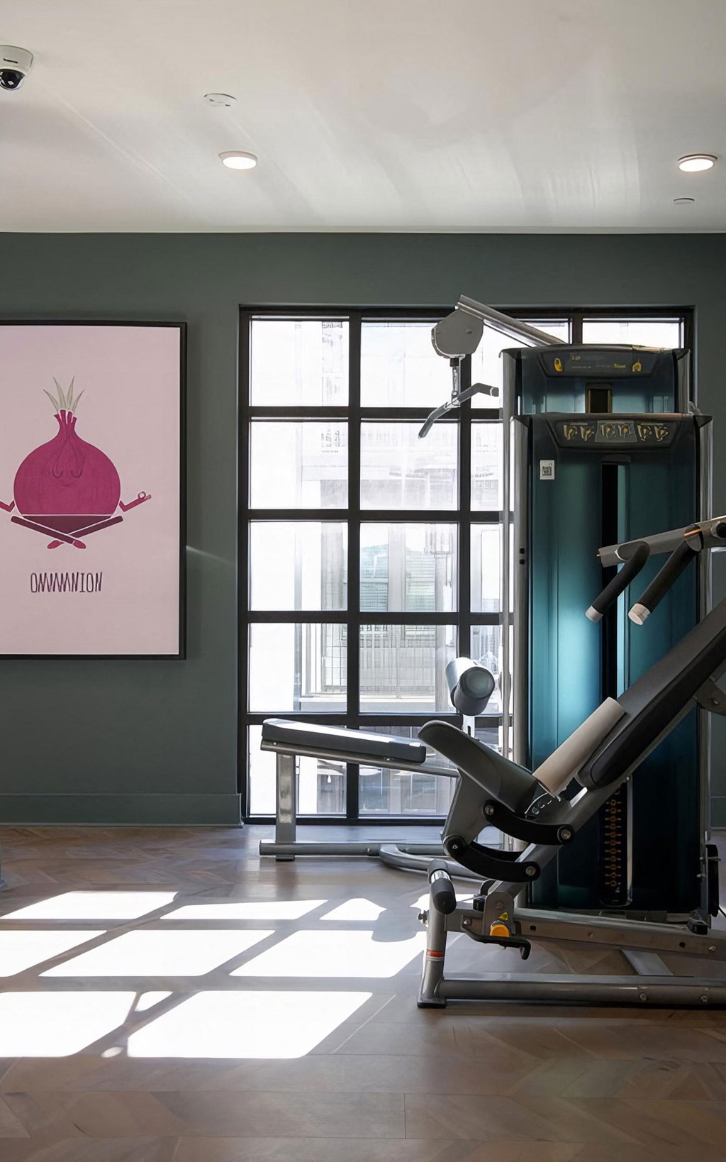 Modern exercise equipment and fitness area at Novel Cary