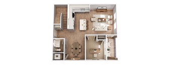 Townhouse, two levels