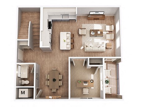 Townhouse, two levels