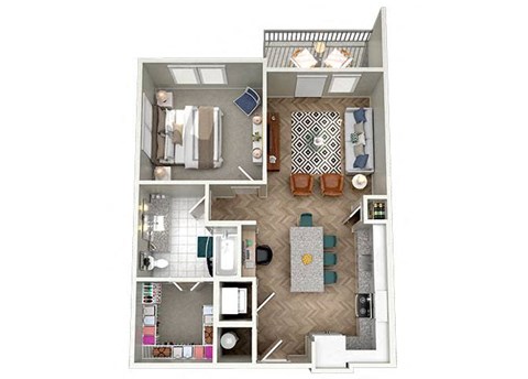 1 bed 1 bath floor plan E at The Lights at Northwinds, Georgia, 30009
