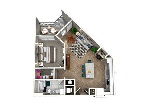 1 bed 1 bath floor plan Fat The Lights at Northwinds, Alpharetta, GA