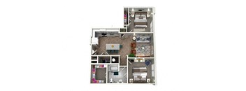 1 bed 1 bath floor plan G at The Lights at Northwinds, Alpharetta, 30009