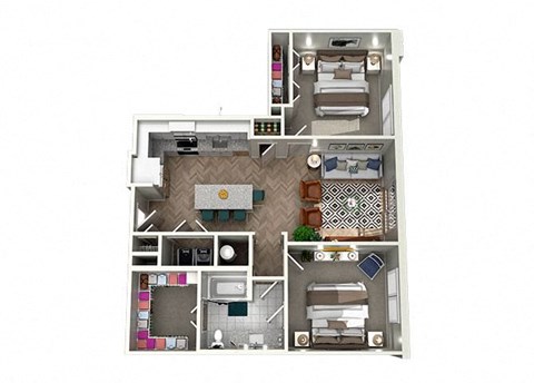 1 bed 1 bath floor plan G at The Lights at Northwinds, Alpharetta, 30009
