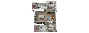 2bed 2 bath floor plan Aat The Lights at Northwinds, Alpharetta