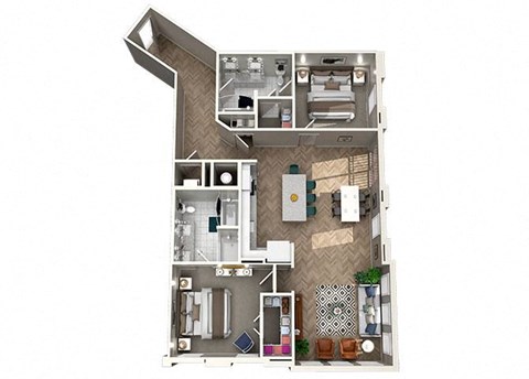 2bed 2 bath floor plan D at The Lights at Northwinds, Alpharetta, GA, 30009