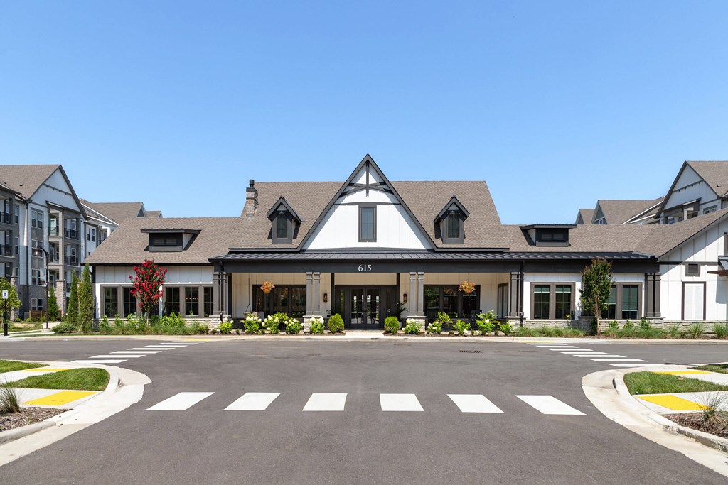 Harpeth Heights Leasing Center with Classic Architecture and Lush Landscaping