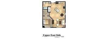 A drawing of a room layout with a label "Upper East Side" at the bottom.