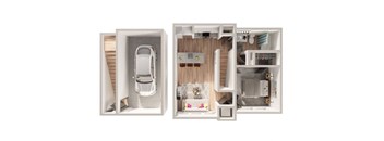 A modern bathroom with a walk-in shower and a separate toilet area.