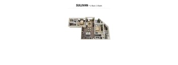 A floor plan of a Sullivan 2 Bed / 2 Bath property.