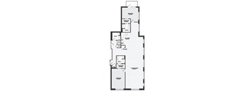 A black and white image of a floor plan for a home.