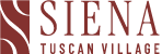 Siena Tuscan Village logo with stylized “S” icon and text with Siena written large and tuscan village written smaller underneath.