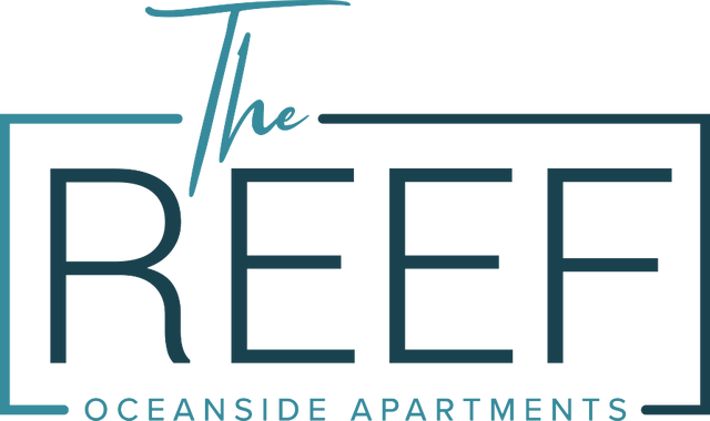 The logo for The Reef Oceanside Apartments.