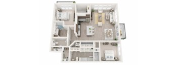 A top-down view of a house layout with labeled rooms.