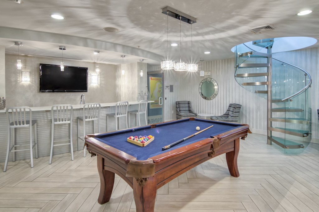 Pool table in club room