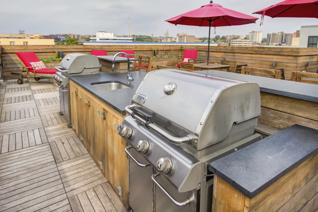 Grill area on roof deck